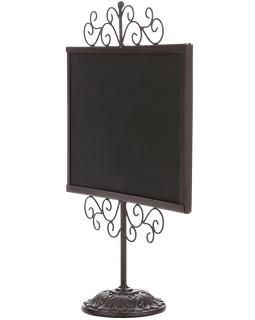 Stylish Vintage White Metal Frame Semi Permanent Chalkboard Display Sign Stand